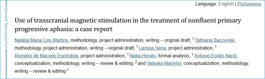 Use of transcranial magnetic stimulation in the treatment of nonfluent primary progressive aphasia: a case report